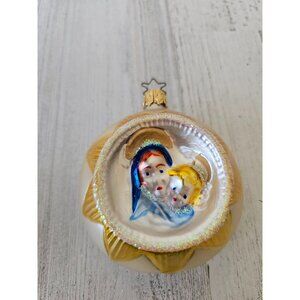 Inge‎ glas Madonna Virgin Mary Jesus infant glass ornament star Xmas tree unique